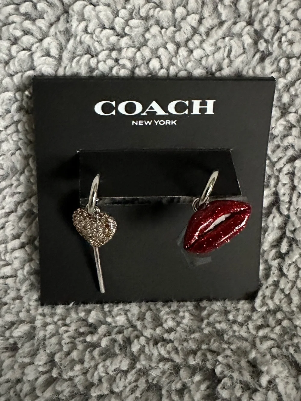 Coach Lollipop And Lips Mismatch Earrings NWT - Picture 2 of 6